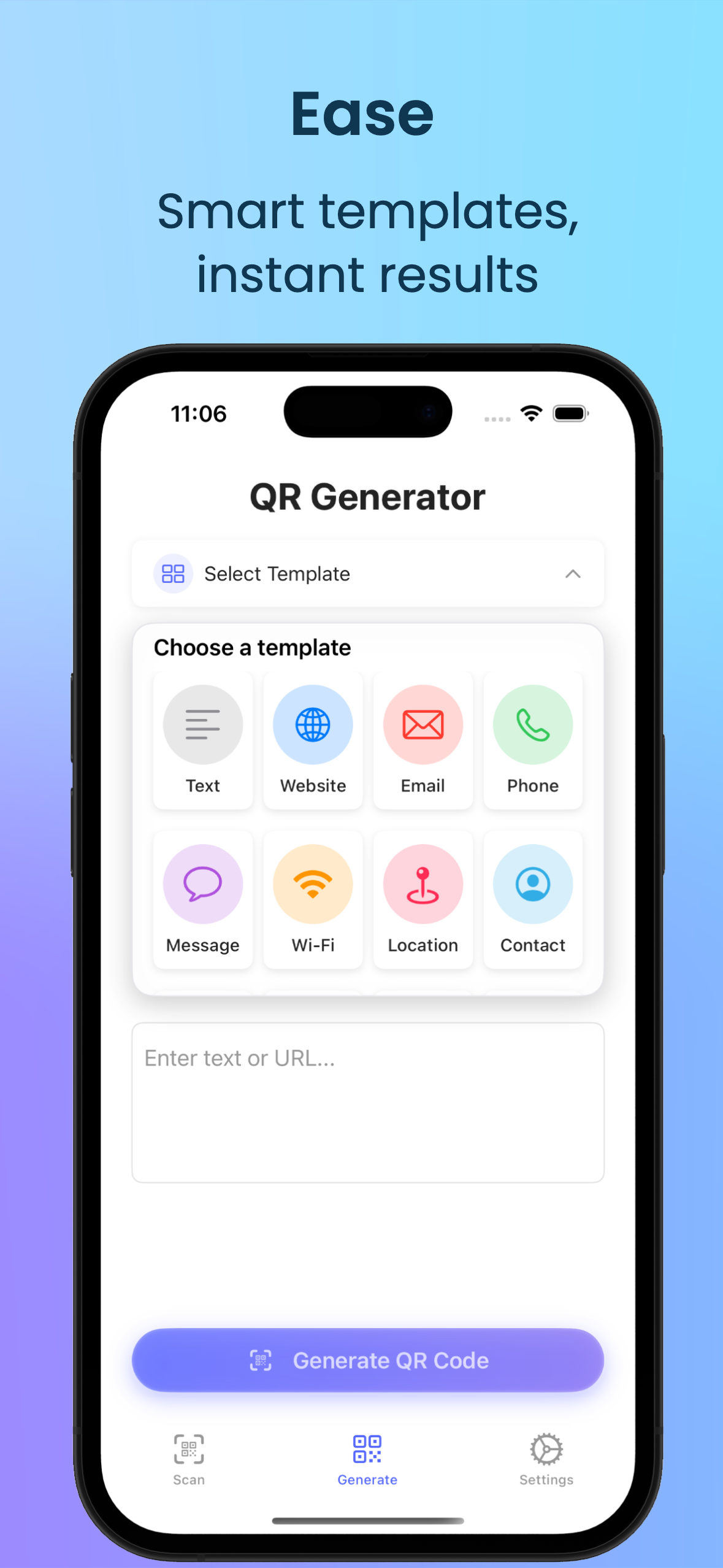 QRGenie App - QR Code Sharing Options
